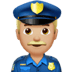 👮🏼‍♂️ man police officer: medium-light skin tone display on Apple